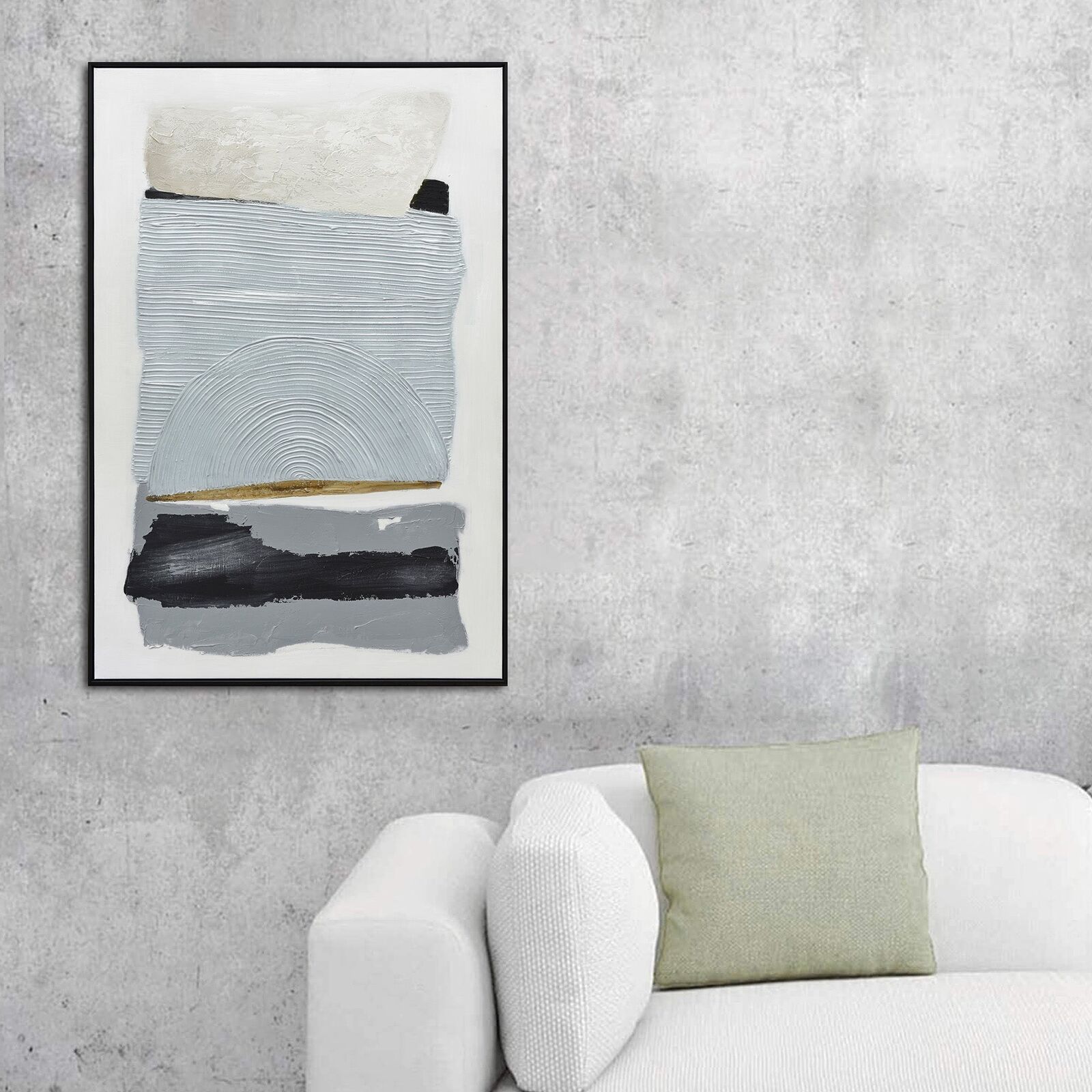 90X120cm Vibes of Vellichor Black Framed Hand Painted Canvas Wall Art Price