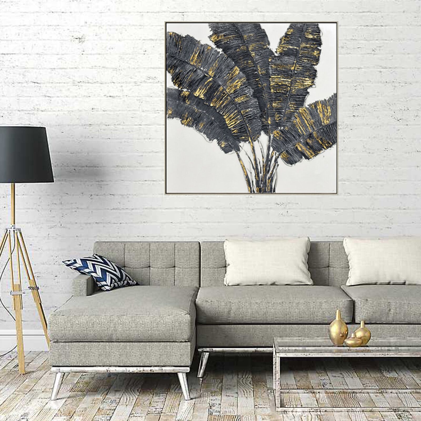 100X100cm Noir Luminescence Light Wood Framed Hand Painted Canvas Wall Art Price