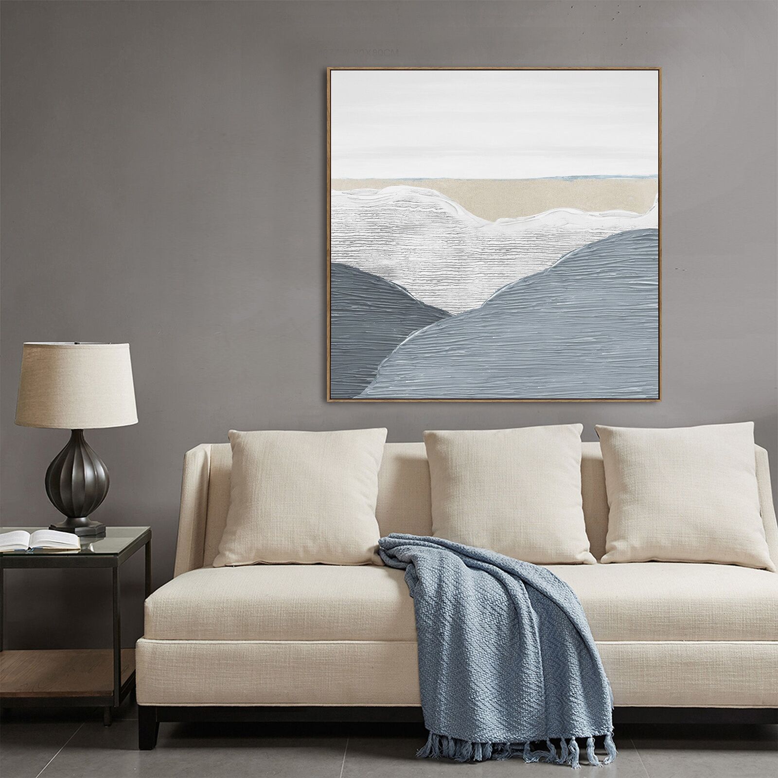 100X100cm Whispering Peaks of Tranquility Dark Wood Framed Hand Painted Canvas Wall Art Price