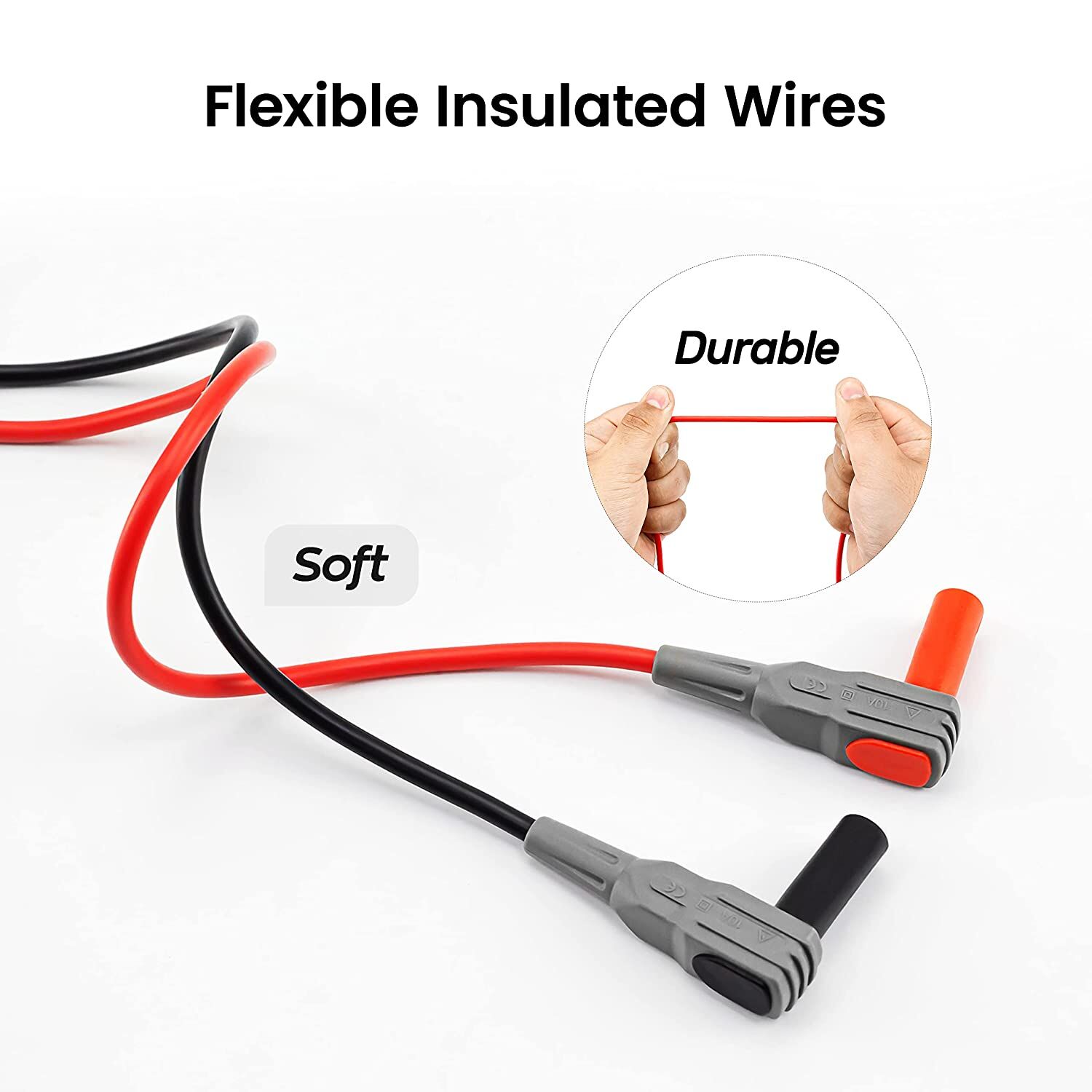 KAIWEETS Soft Silicone Electrician Test Leads Kit CAT III 1000V & CAT IV 600V with Alligator Clips and Needle Probe for Fluke/AstroAI/INNOVA Multimete Price