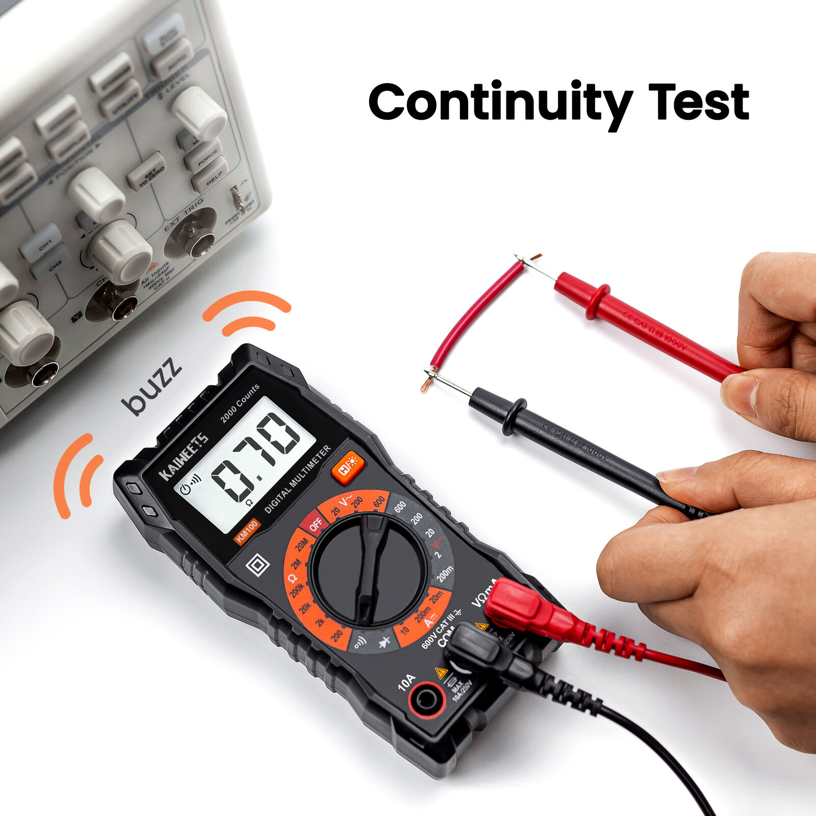KAIWEETS Digital Multimeter with Case, DC AC Voltmeter, Ohm Volt Amp Test Meter and Continuity Test Diode Voltage Tester for Household Outlet, Automot Price