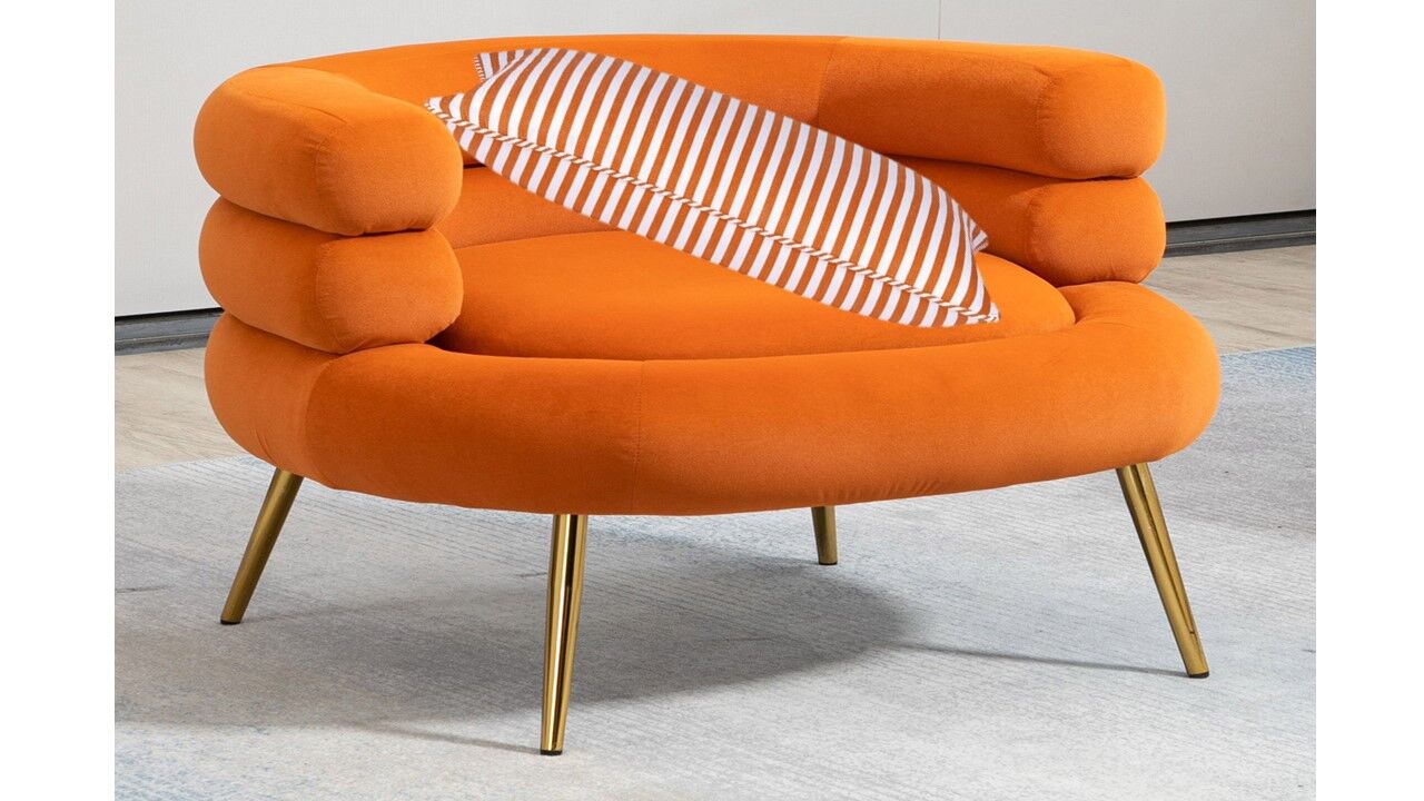 Dandi Orange & White Cushion Cover Price