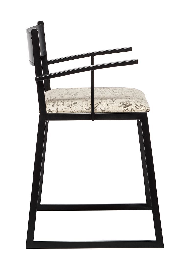 Black Metal Dining Chairs with Upholstered Seat - Set of 2 Price