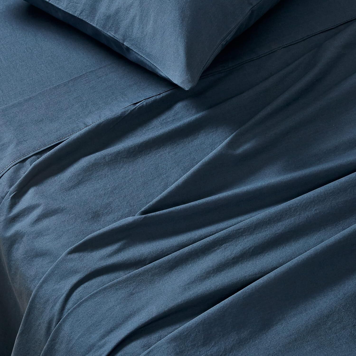 Gioia Casa Vintage Washed 100% Cotton Sheet Set with 1 Pillowcases - Dark Indigo -Single Price