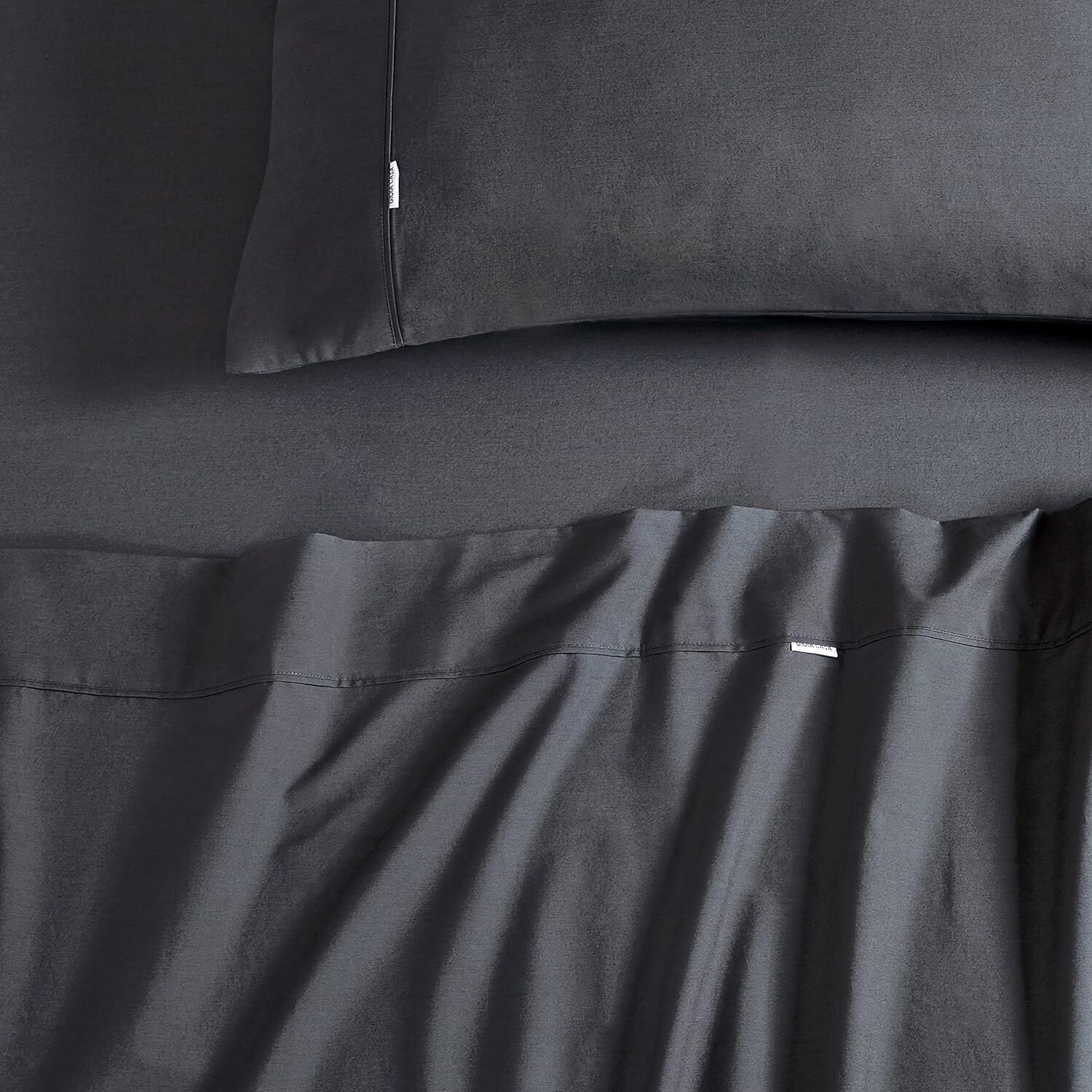 Gioia Casa Vintage Washed 100% Cotton Sheet Set with 2 Pillowcases - Charcoal - King Size Price