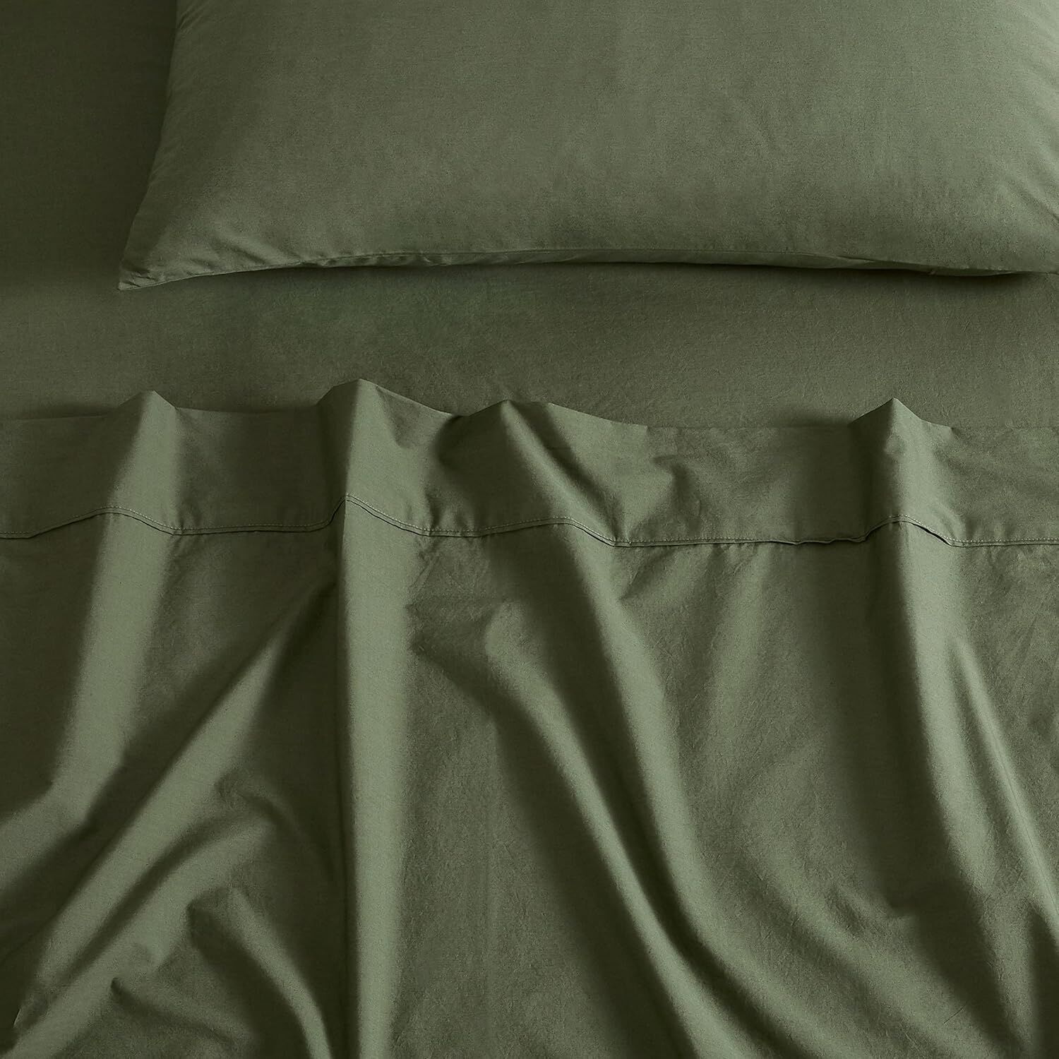 Gioia Casa Vintage Washed 100% Cotton Sheet Set with 2 Pillowcases - Khaki Green - King Size Price