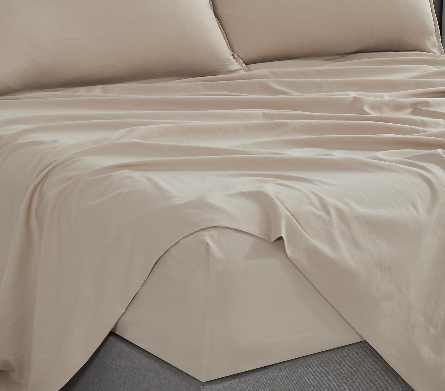 CleverPolly Vintage Washed Microfibre Sheet Set with 2 Pillowcases - Linen - King Price