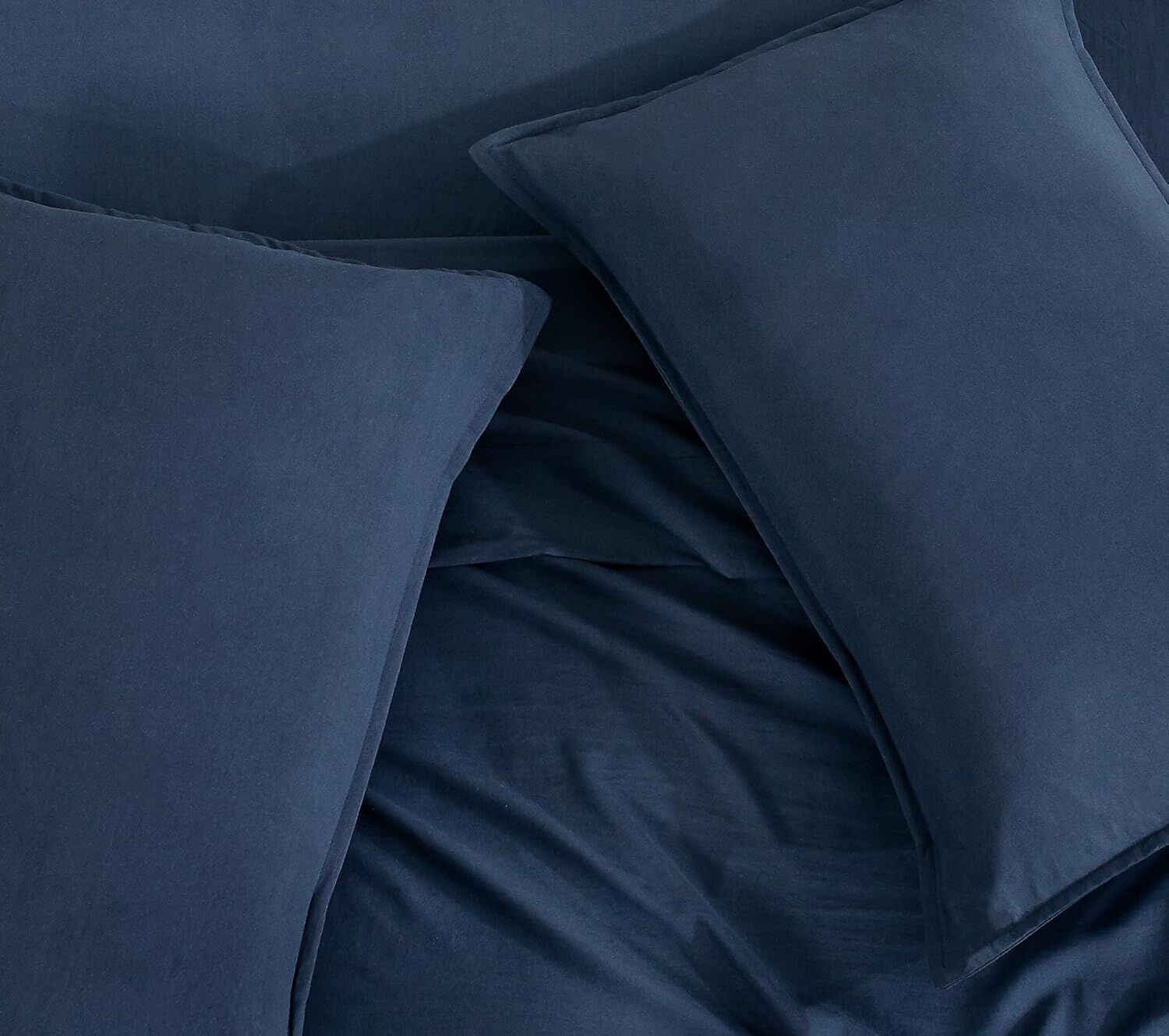 CleverPolly Vintage Washed Microfibre Sheet Set with 2 Pillowcases - Navy - King Price