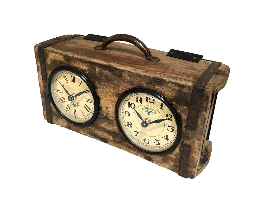 Table Clock - Brick Mould Dual Dial Price