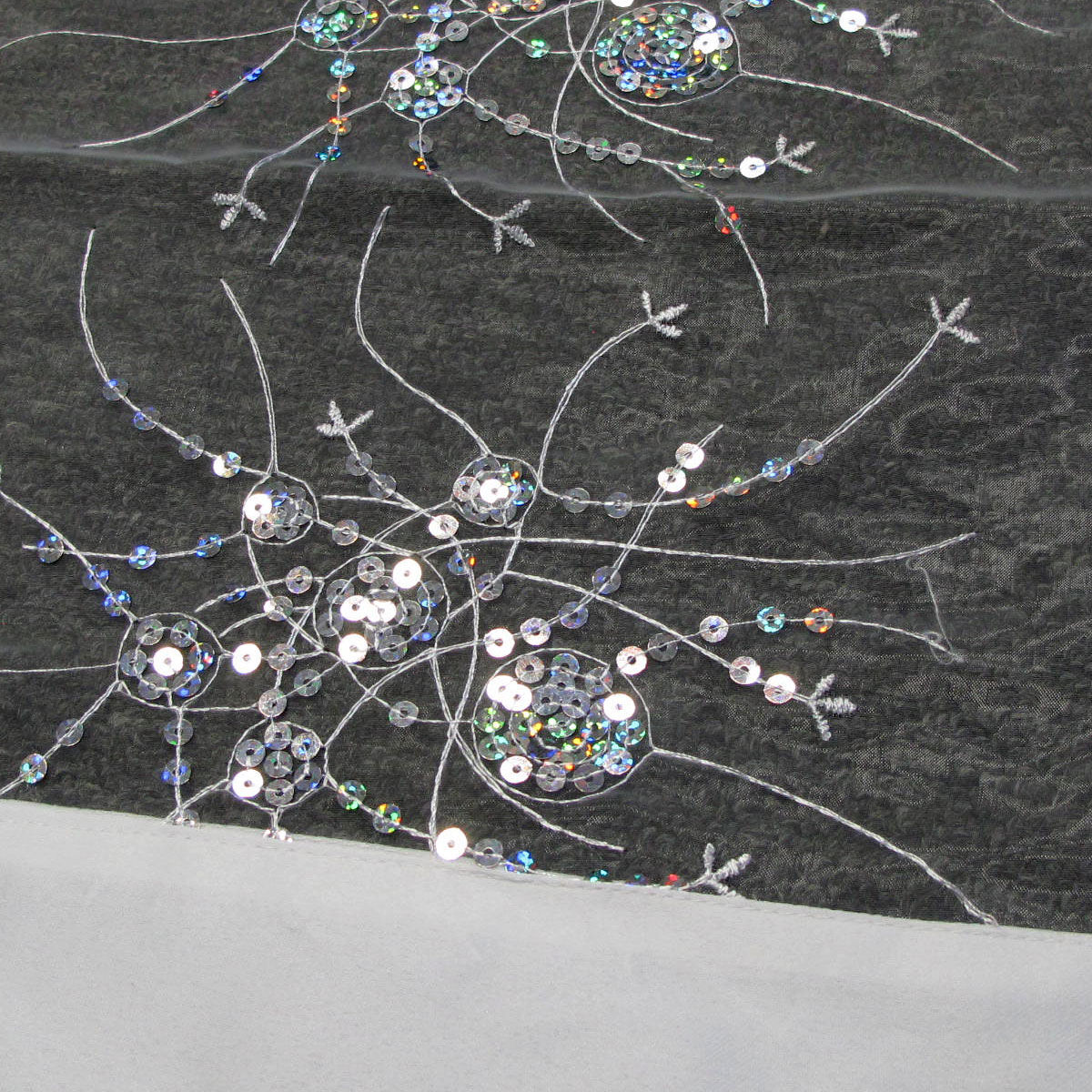 White Sequined Organza Glitter Table Cloth Topper 90 x 90 cm Price
