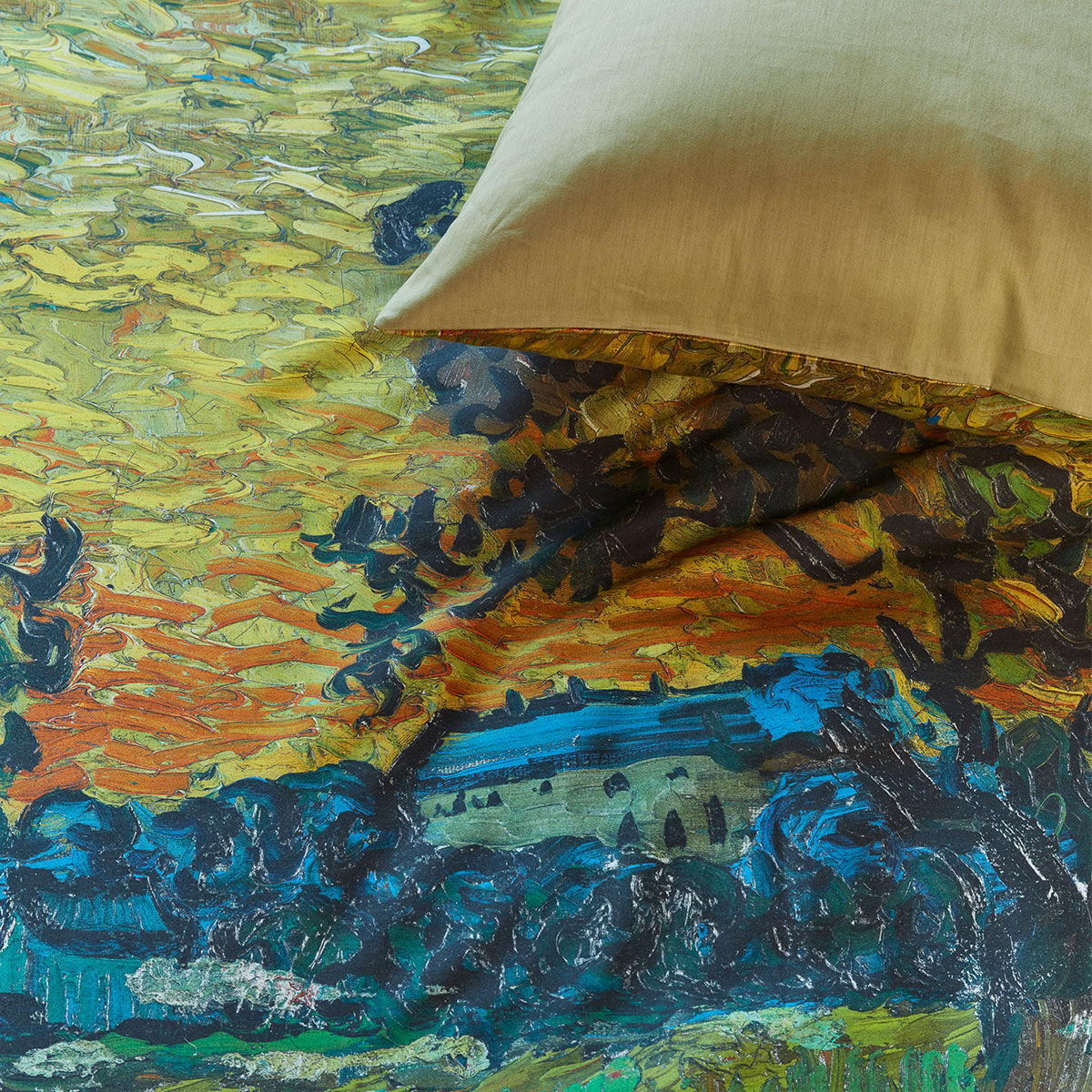 Van Gogh Evening Twilight Ochre Cotton Sateen Quilt Cover Set Queen Price