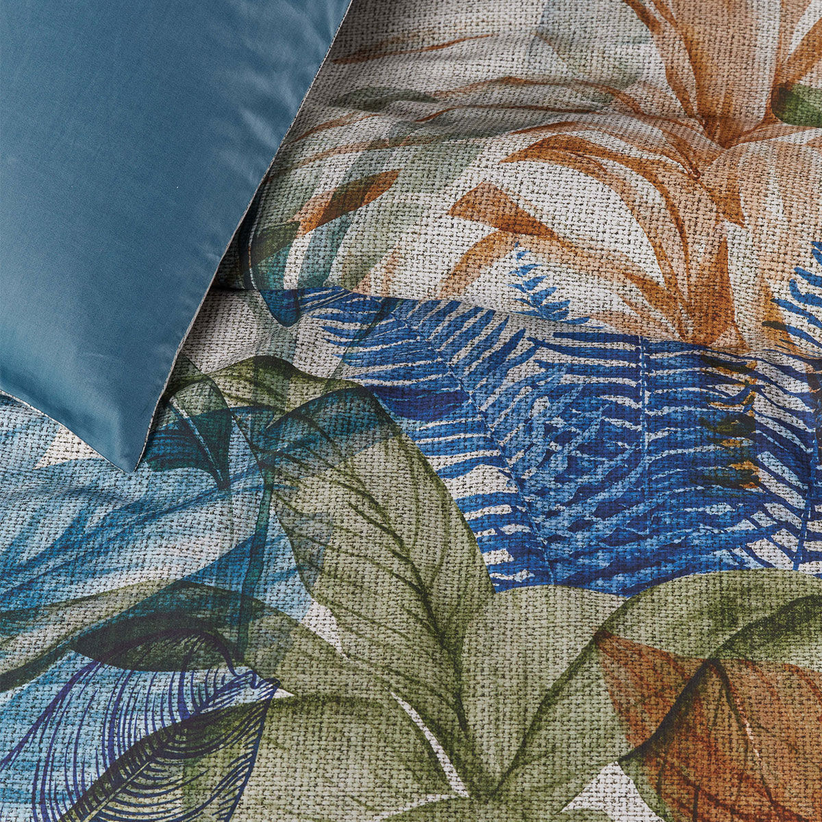 Isla Blue Cotton Sateen Quilt Cover Set King Price