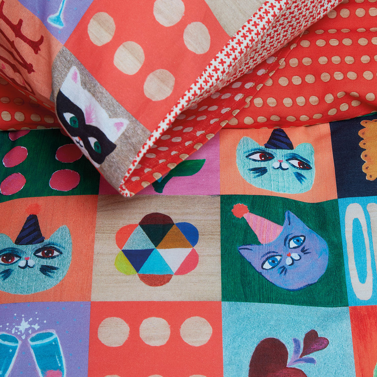 Oilily Party Blocks Cotton Quilt Cover Set Single Price