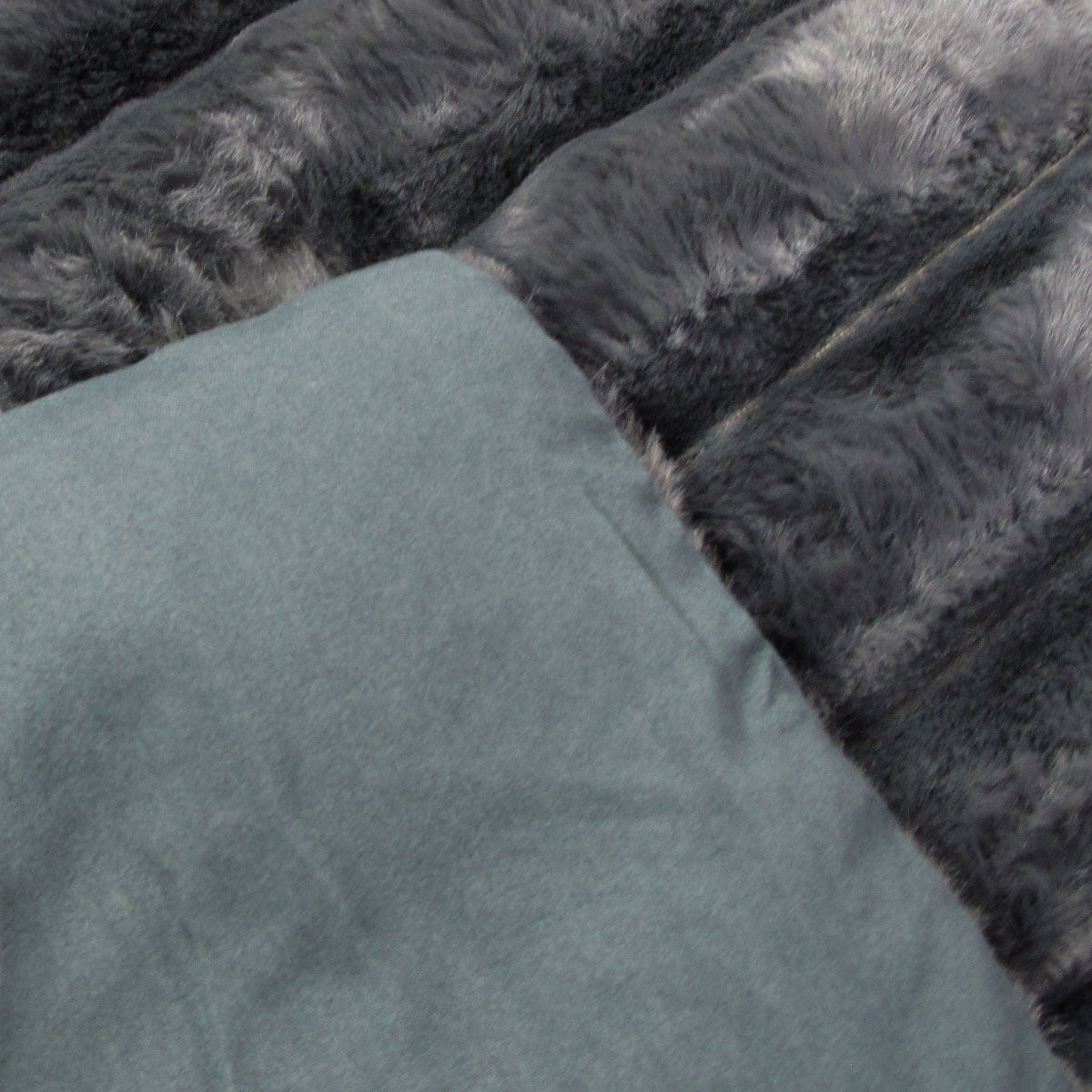 Jane Barrington Arna Charcoal 3 Pcs Channel Faux Bunny Fur Comforter Set Queen Price