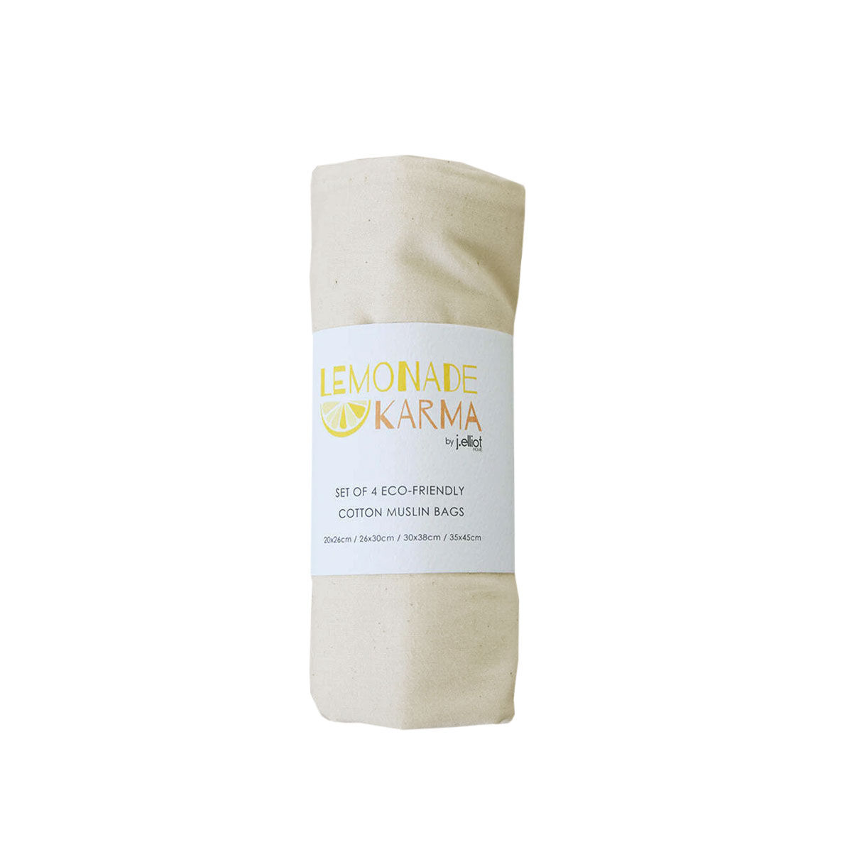 J Elliot Home Lemonade Karma Set of 4 Cotton Eco-Friendly Natural Muslin Storage Bag Set Price