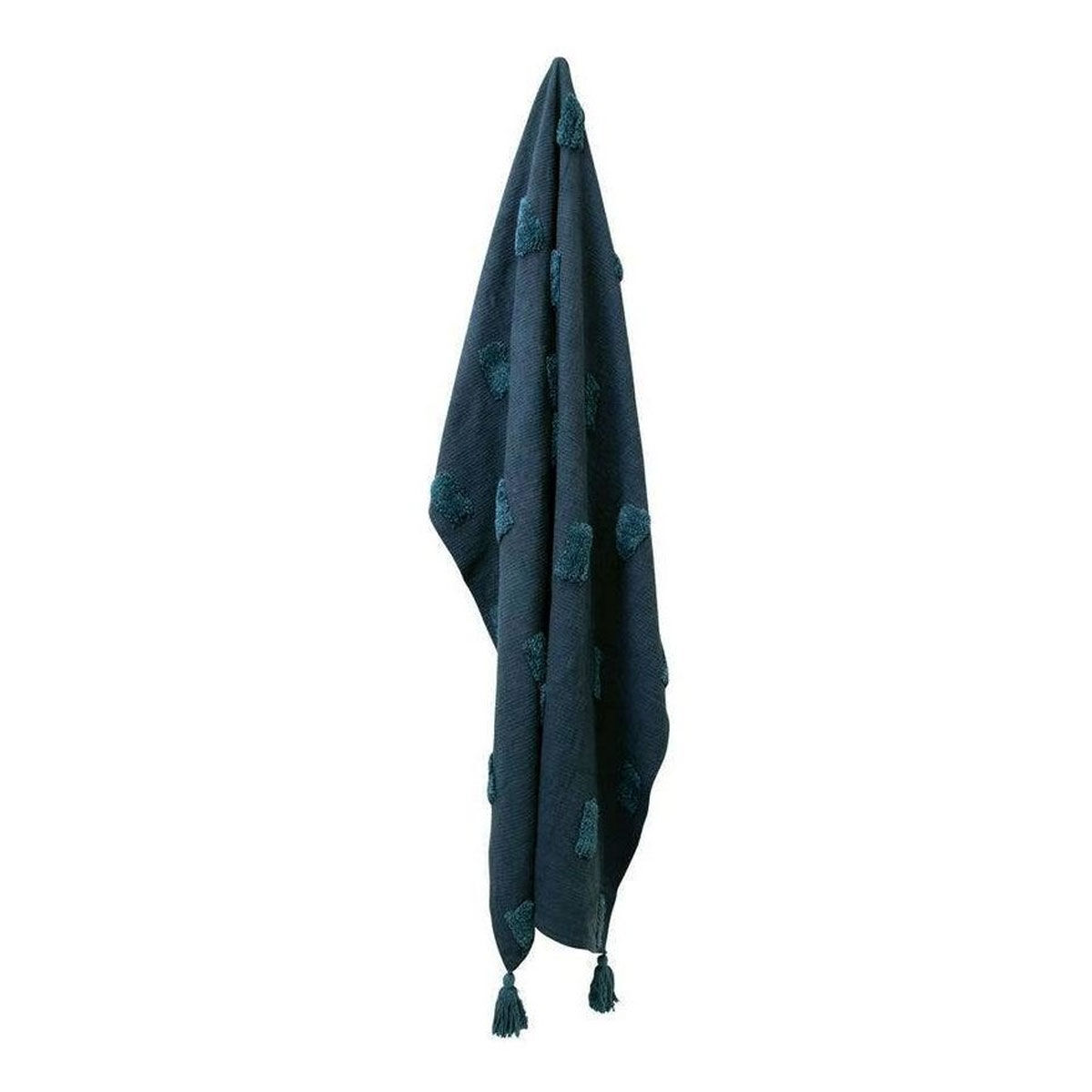 J Elliot Home Quinn 100% Cotton Textured Throw 130 x 160 cm Indigo & Majolica Price
