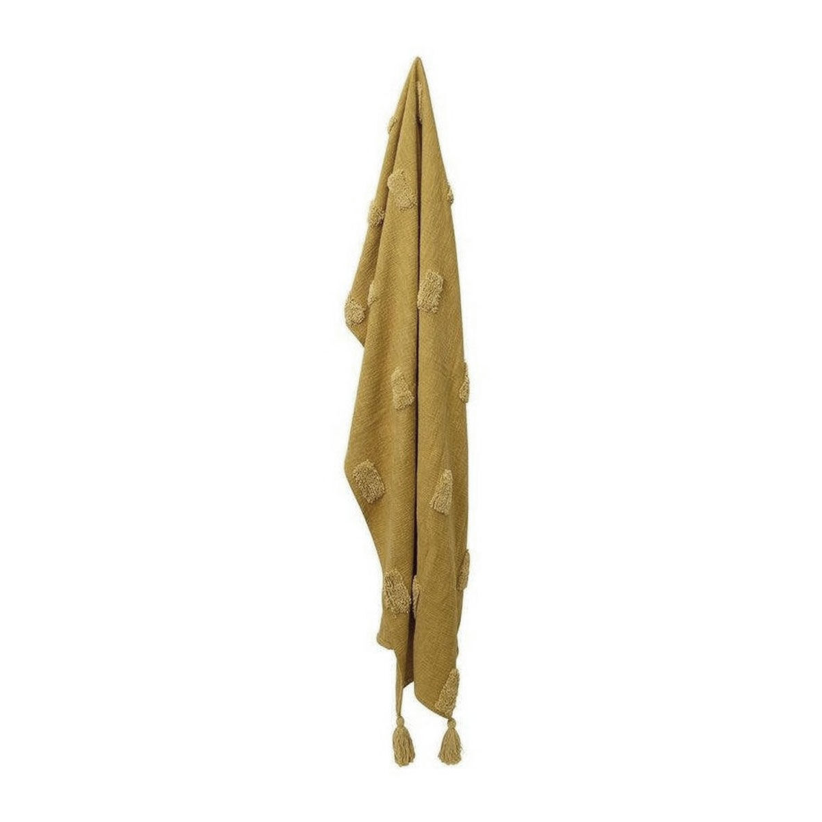 J Elliot Home Quinn 100% Cotton Textured Throw 130 x 160 cm Ochre & Jojoba Price