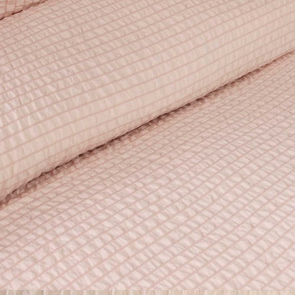 Ardor Ingrid Blush Seersucker Stripe Quilt Cover Set Single Price