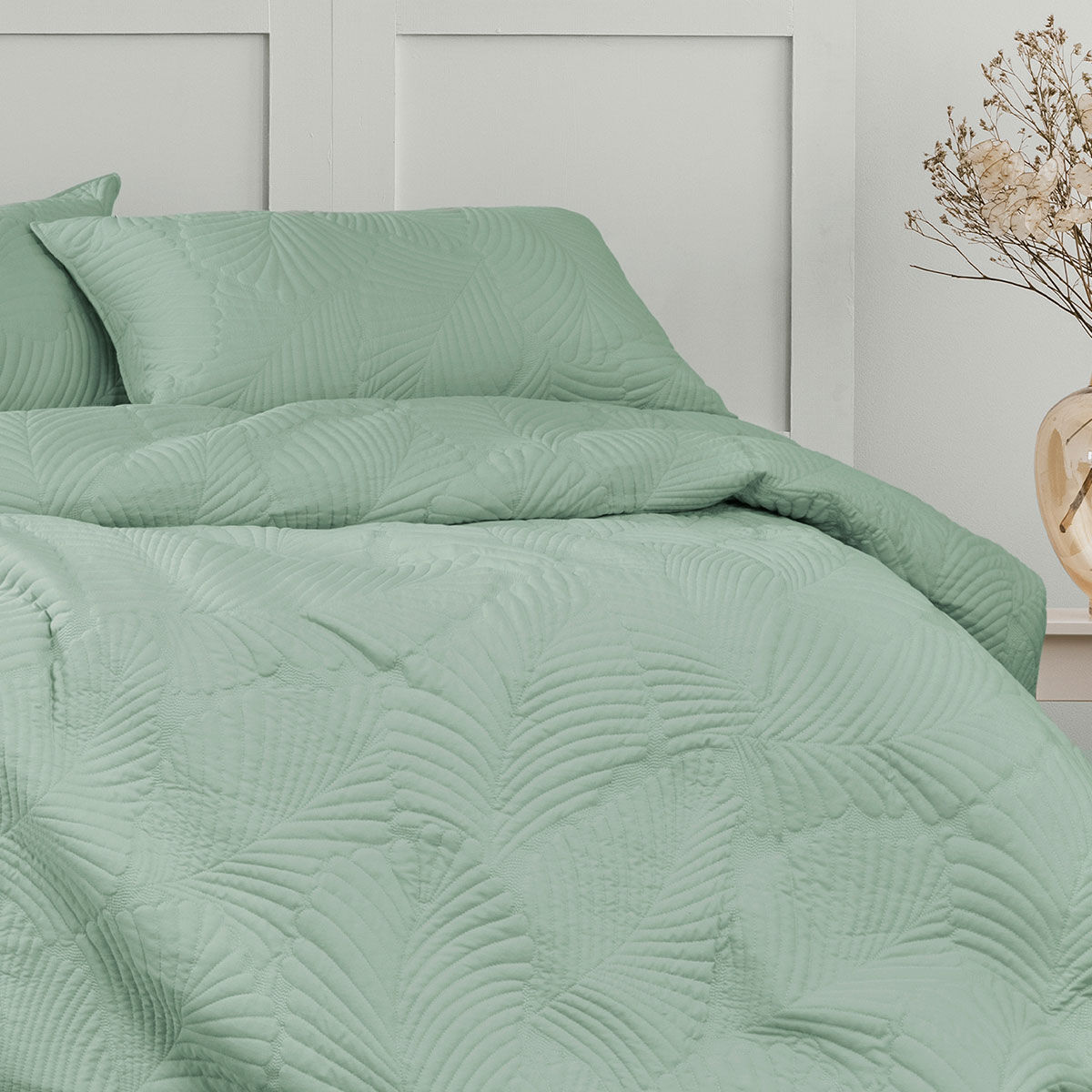 Ardor Molly Palm Green Quilted Quilt Cover Set King Price