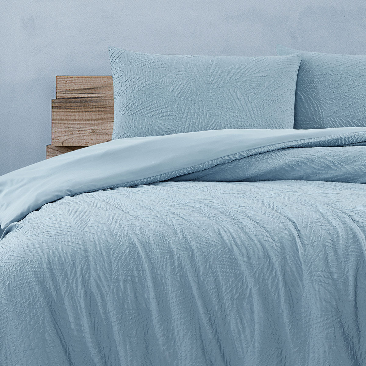 Ardor South Coast Pale Blue Embossed Quilt Cover Set King Price