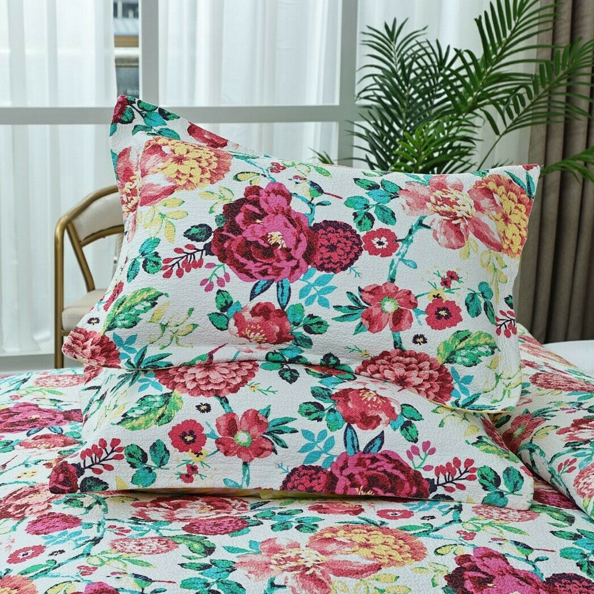 100% Cotton Lightly Quilted Coverlet Set Tongan Queen 230 x 250 cm Price