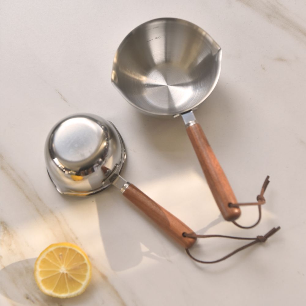 304 Stainless Steel Oil Poured Pot With Wood Handle 120ml Price