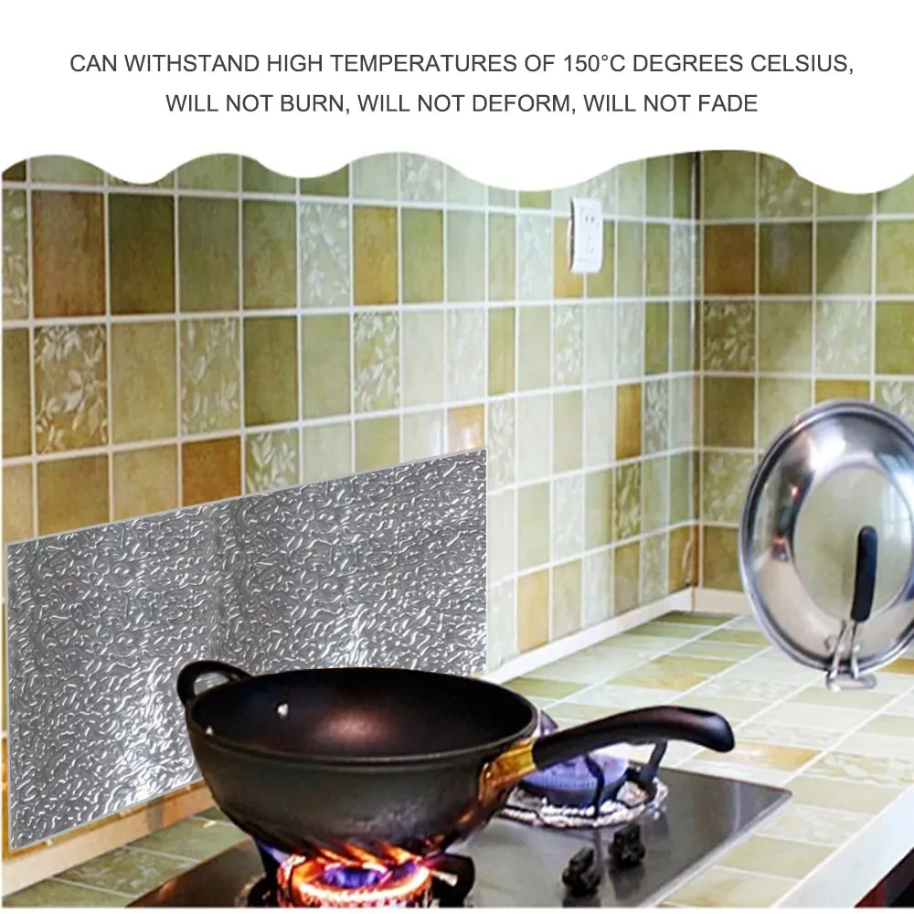 Aluminum Foil Sticker Self Adhesive Oil-proof Waterproof Kitchen Cabinet Wall(60*300cm) Price