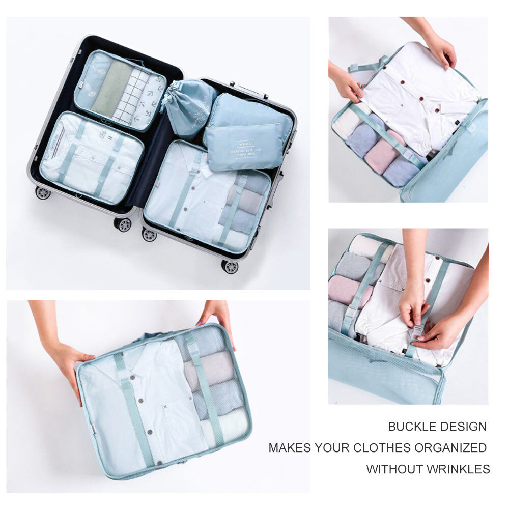 6 Pcs Waterproof Compression Packing Cubes Large Travel Luggage Organizer Storage (Pink) Price