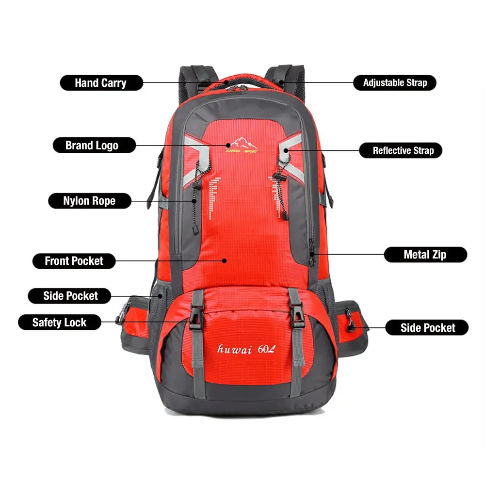 40L Waterproof Outdoor Hiking Backpack Camping Outdoor Trekking Bag(Yellow) Price