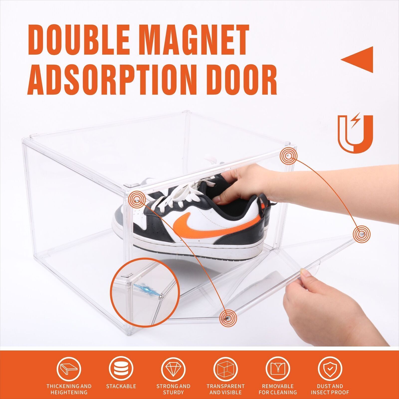 10PC Stackable Shoe Display Box Hard Acrylic Sneaker Storage Containers Case Price