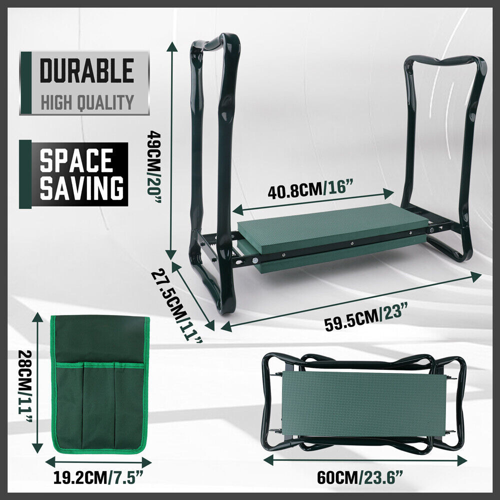 HORUSDY Garden Kneeler Bench Foldable Stool Knee Soft Pad Seat with Tool Pouch Price