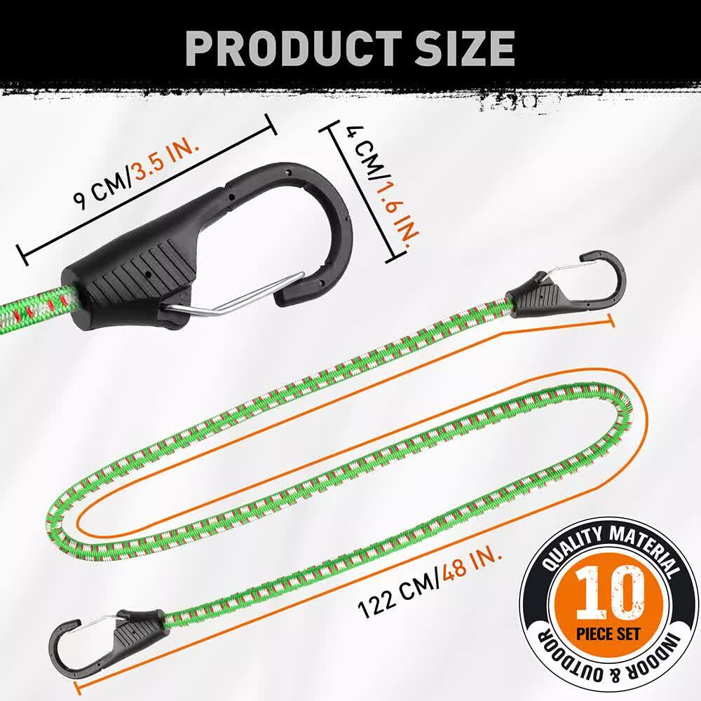 10-Piece Bungee Cords With Hook 40inch Outdoor Elastic Bungee Straps Luggage Price