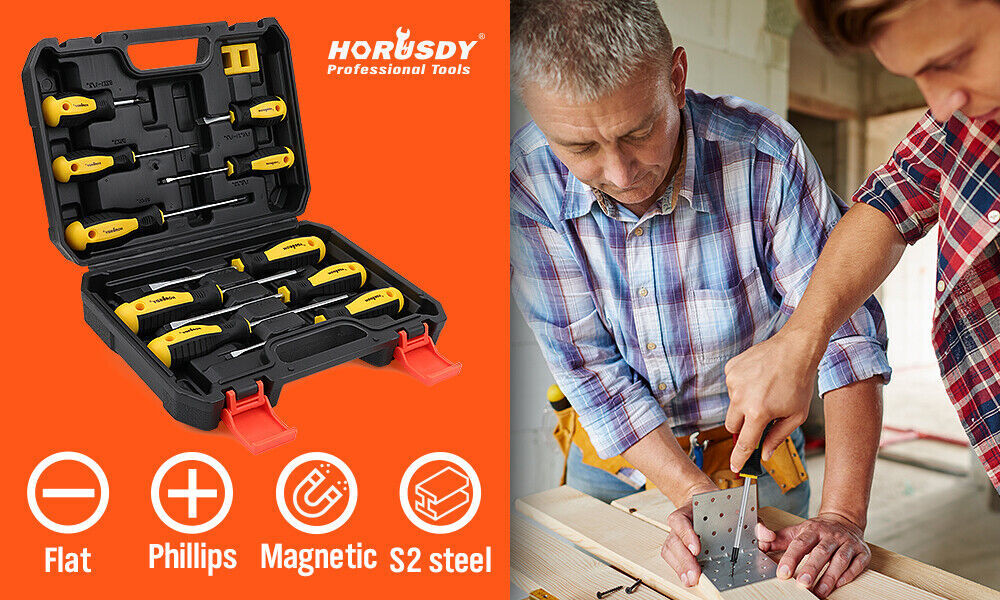 11-Pieces Magnetic Screwdriver Set with Case Magnetizer Demagnetizer Flat Head Price