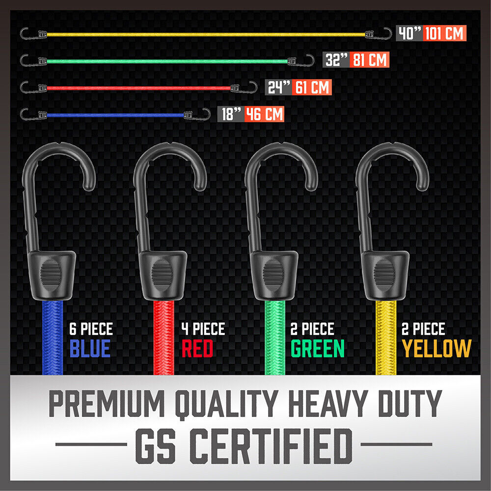 30-Piece Premium Bungee Cord Assortment Includes 10” to 40” Bungee Cords, Canopy Ties & Tarp Clips Price