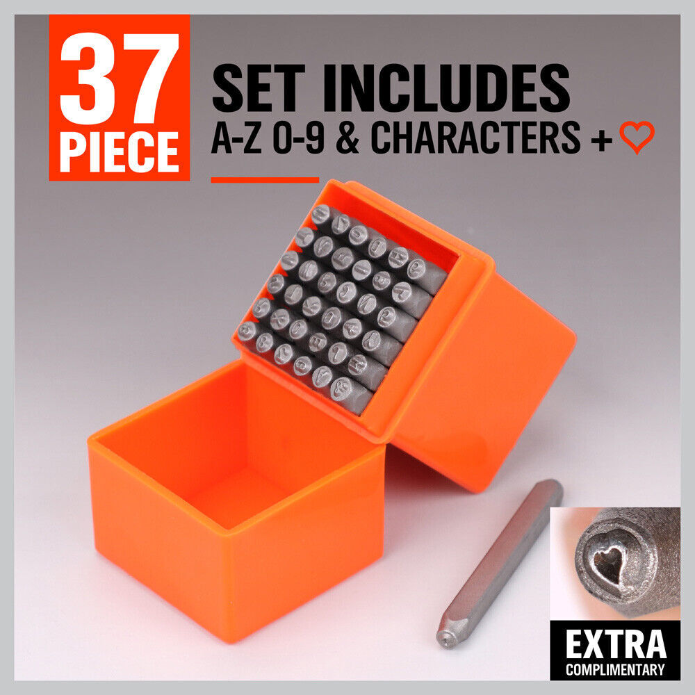 37Pcs Letter NStamp Punch Set DIY Hardened Ball Bearing Steel Tool 3mm Price