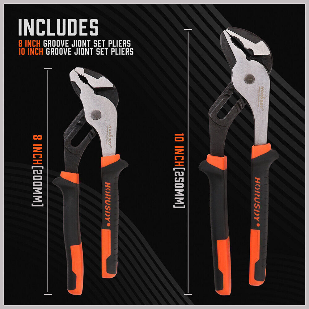 2Pc Groove Joint Pliers 8 & 10-inch Multi Grip Non-Slip Heavy Duty Pipe Wrench Price