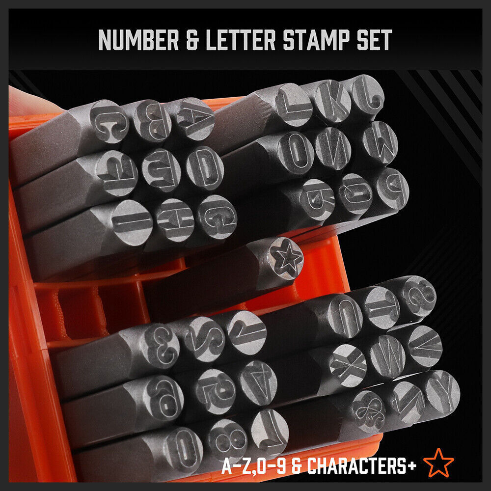 37Pcs 6mm Number & Capital Letter Stamp Set Punches Metal Plastic Wood Leather Price