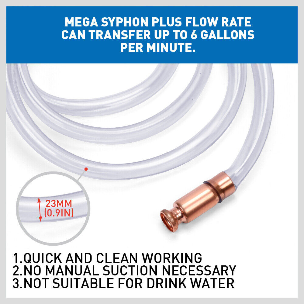 3M Self Priming Siphon Hose Water Jiggler Liquid Transfer Fuel Hose Pump Copper Price