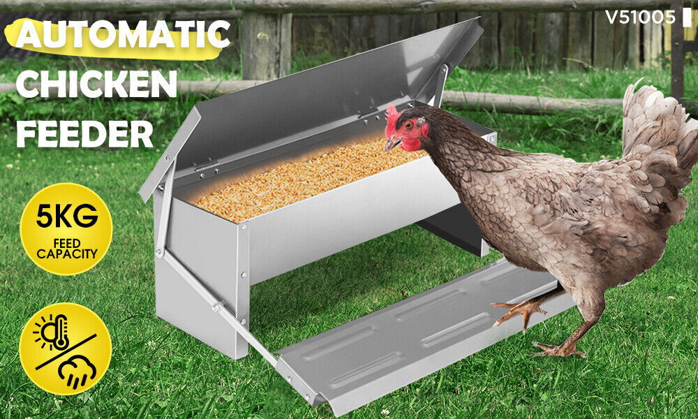 5KG 7.5L Garden Farm Automatic Food Storage Box Stand Chicken Feeder Poultry AU Price
