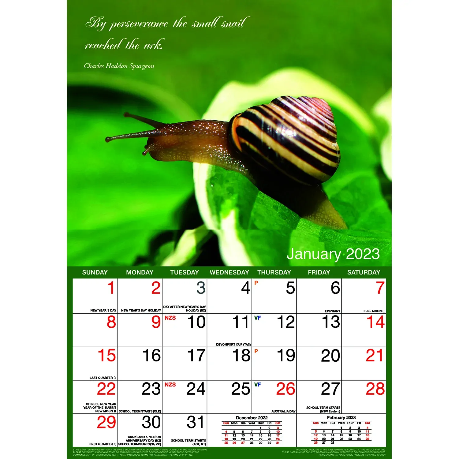 Inspirational – 2023 Rectangle Wall Calendar 16 Months Planner New Year Gift Price