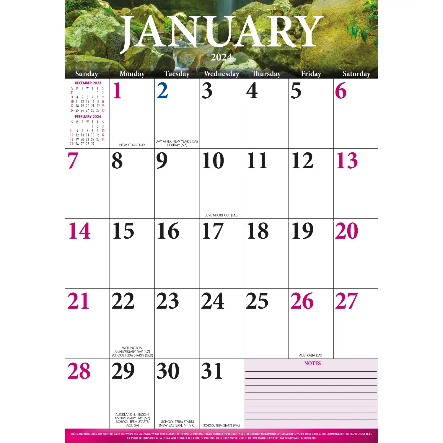 Big Grid - 2024 Rectangle Wall Calendar 13 Months Large Date Boxes Easy Planning Price