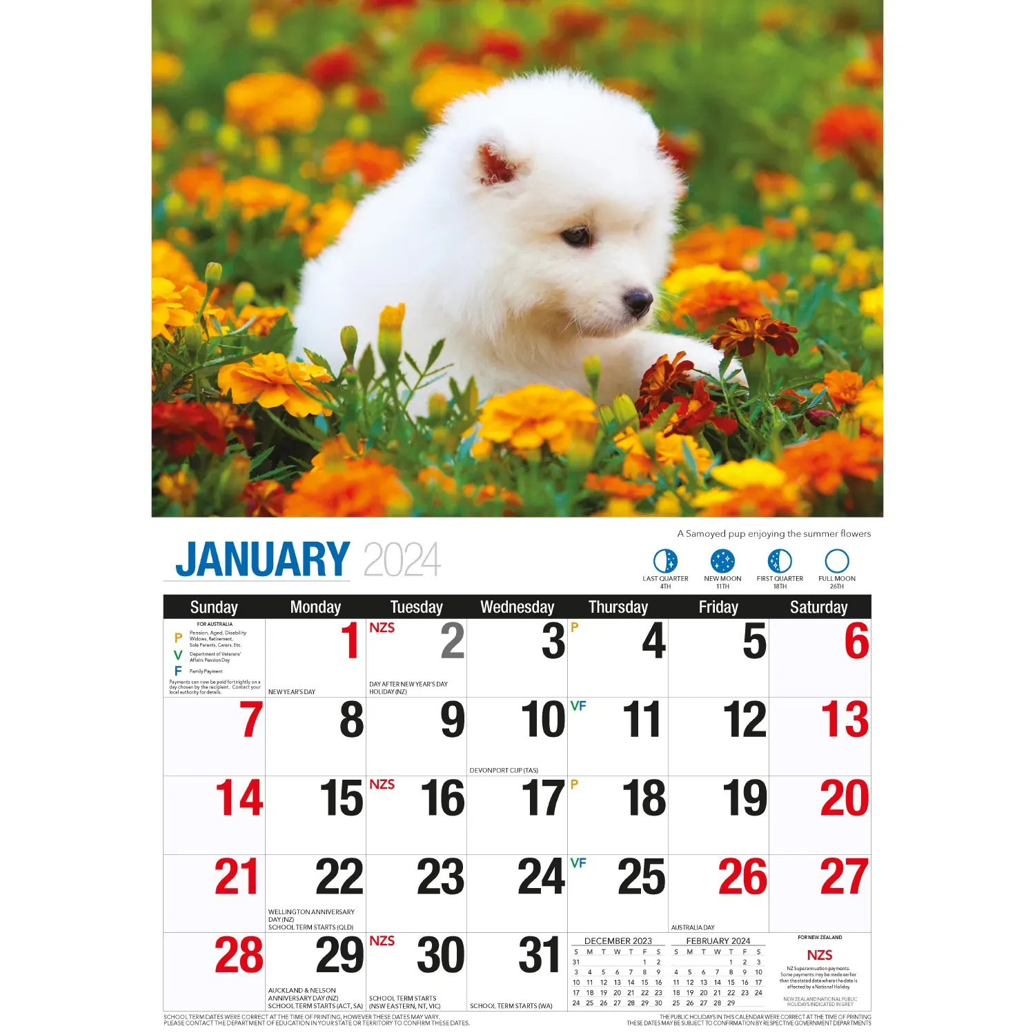 Adorable Dogs 2024 Rectangle Wall Calendar 16 Months Planner Cute Animal Photos Price