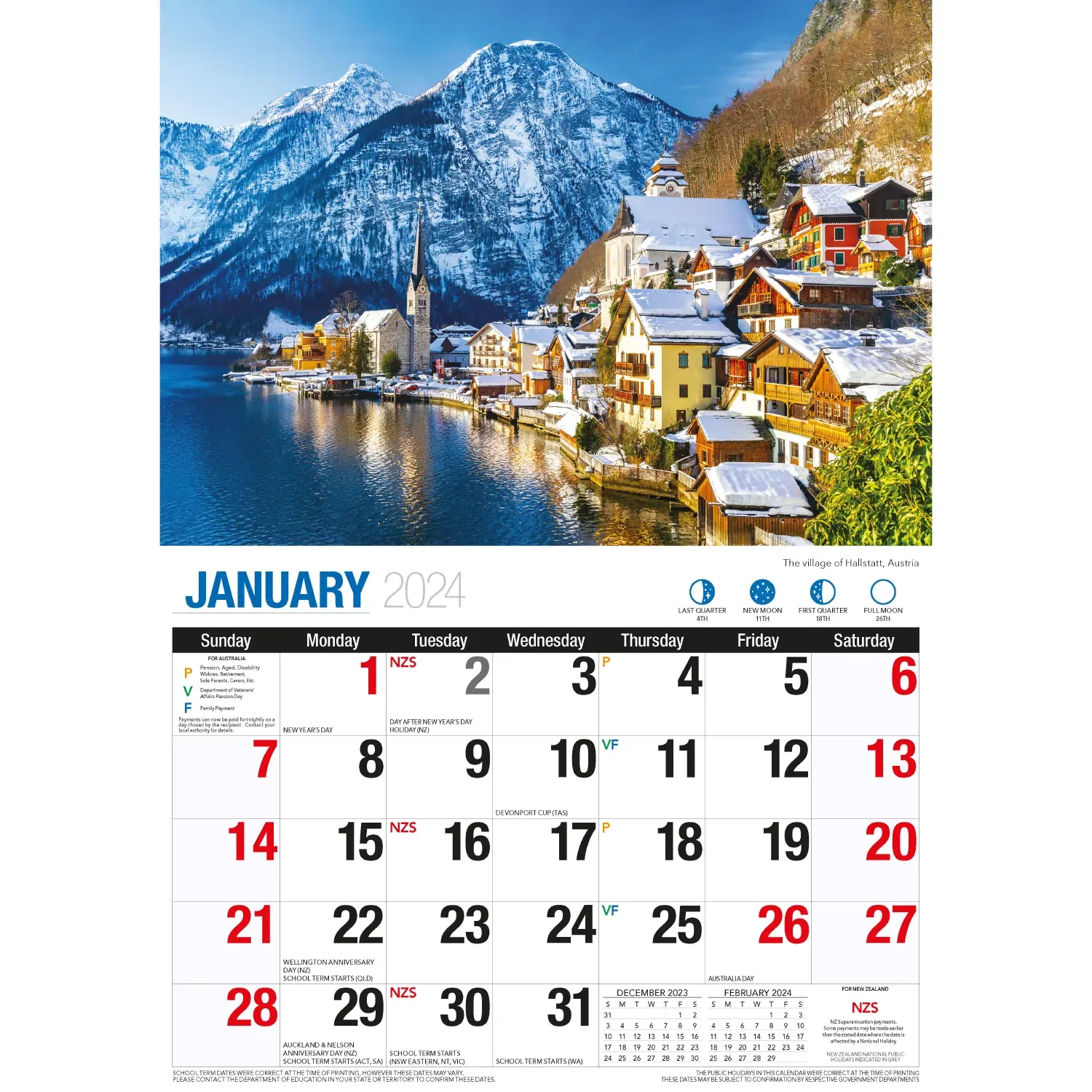 Destinations - 2024 Rectangle Wall Calendar 16 Months Planner Travel Photos Gift Price