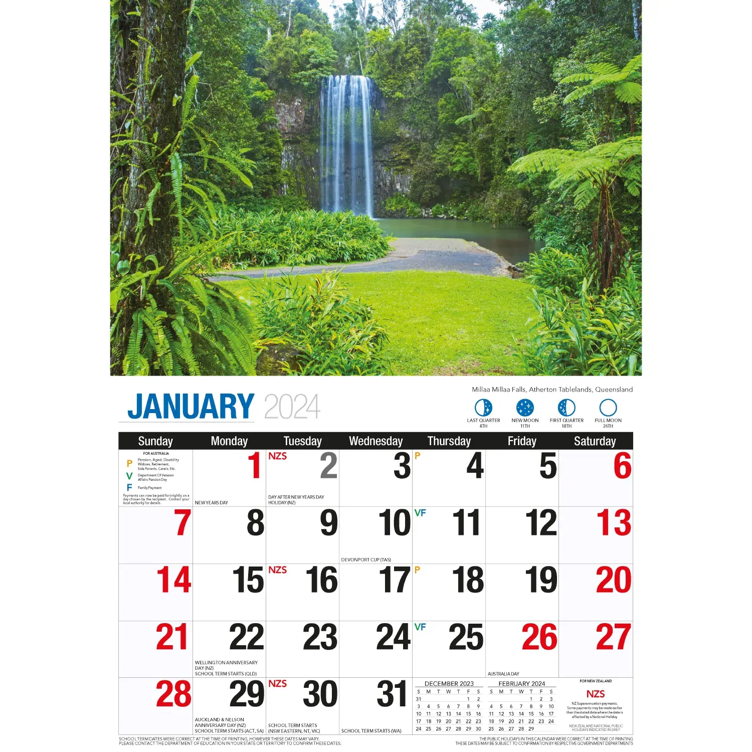 Australian Natural Wonders 2024 Rectangle Wall Calendar 16 Months Planner Photos Price