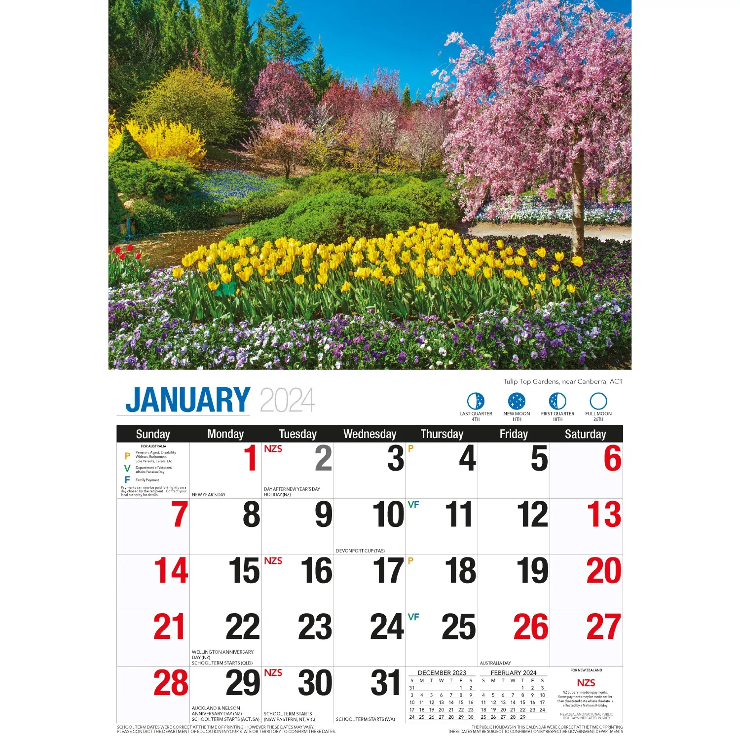 Great Gardens - 2024 Rectangle Wall Calendar 16 Months Beautiful Garden Photos Price