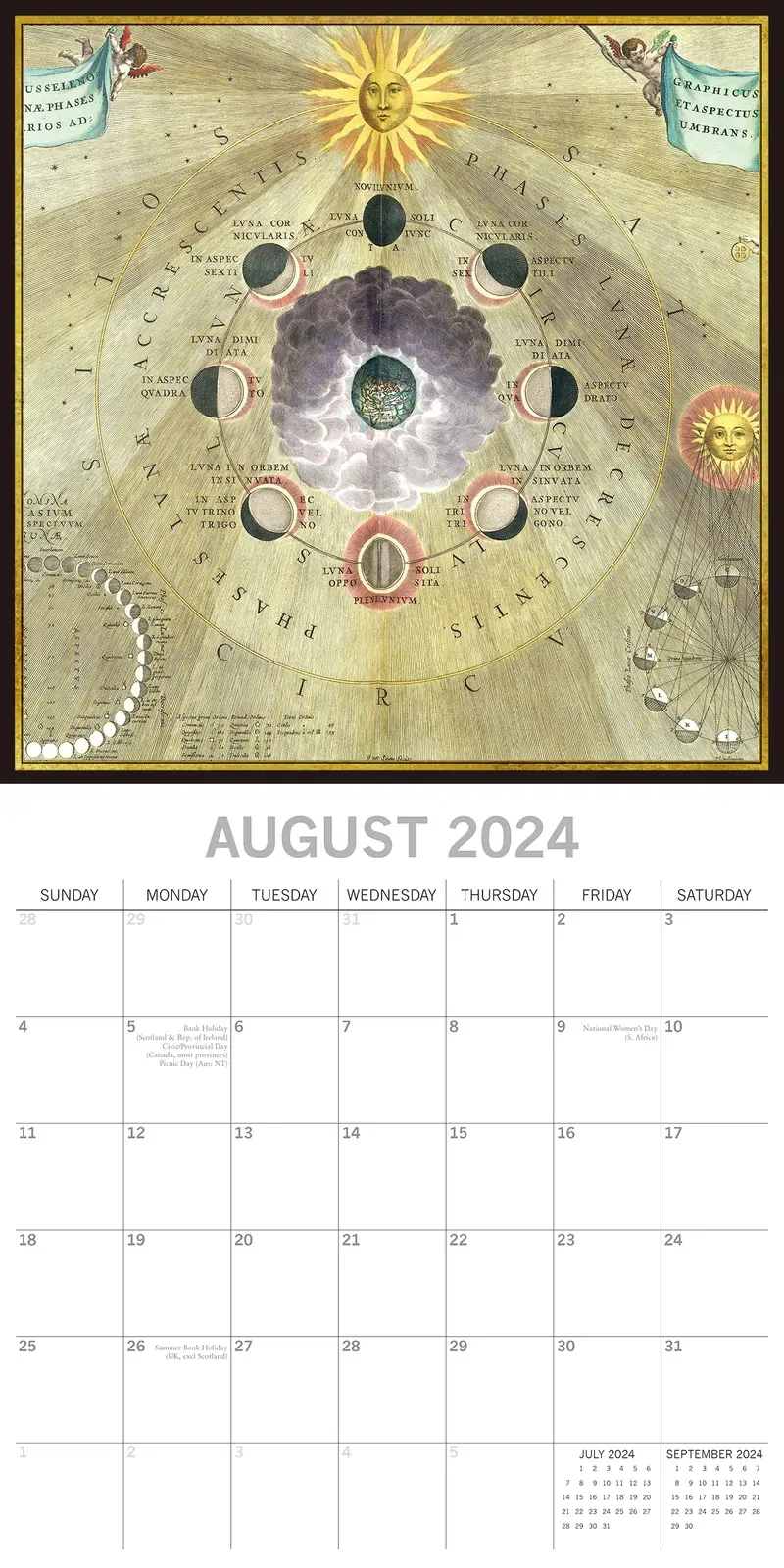 Celestial - 2024 Square Wall Calendar 16 Months Arts Planner Xmas New Year Gift Price