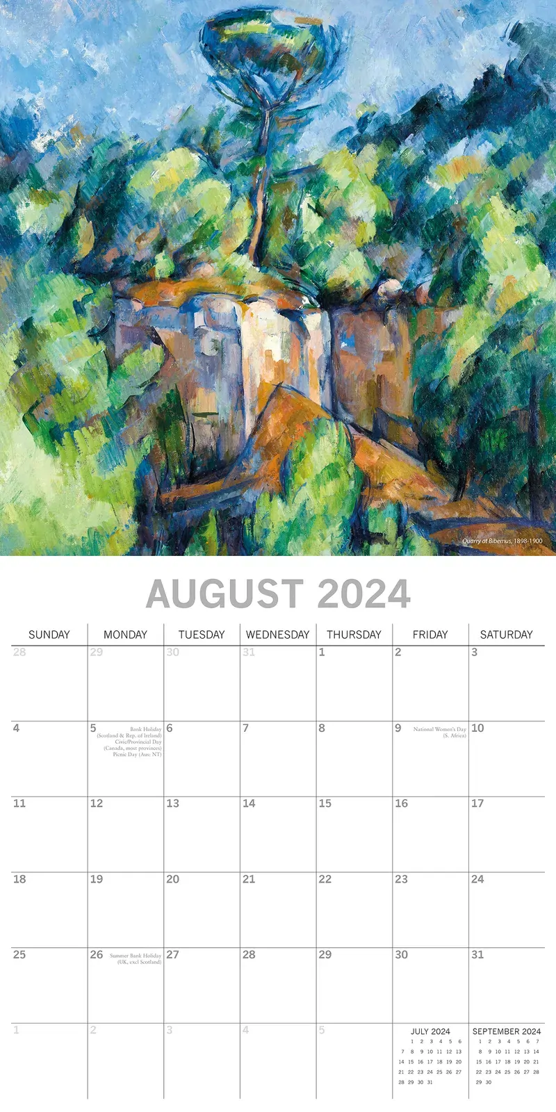 Cezanne 2024 Square Wall Calendar 16 Months Arts Planner Christmas New Year Gift Price