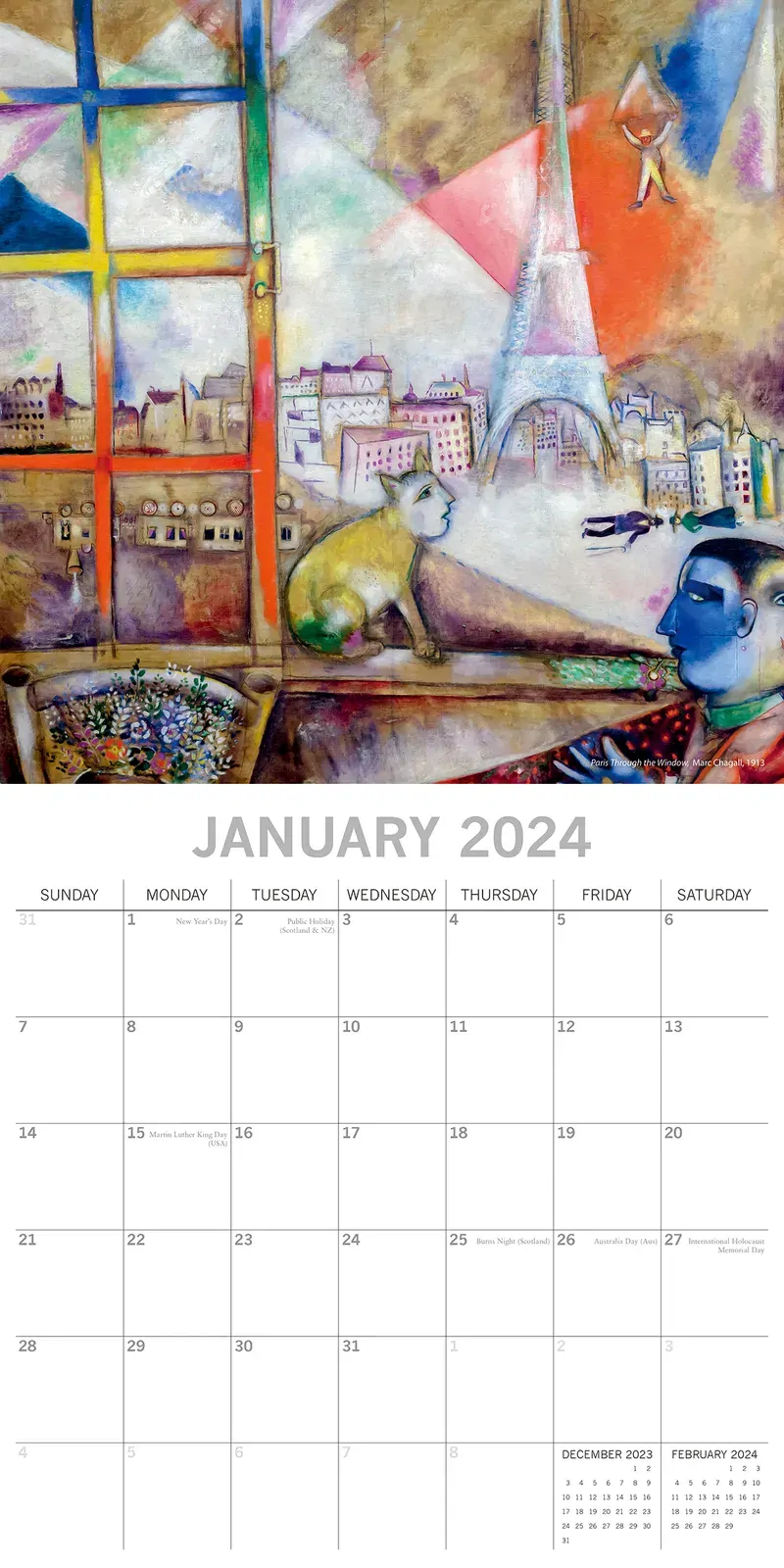 Expressionists - 2024 Square Wall Calendar 16 Months Arts Planner New Year Gift Price