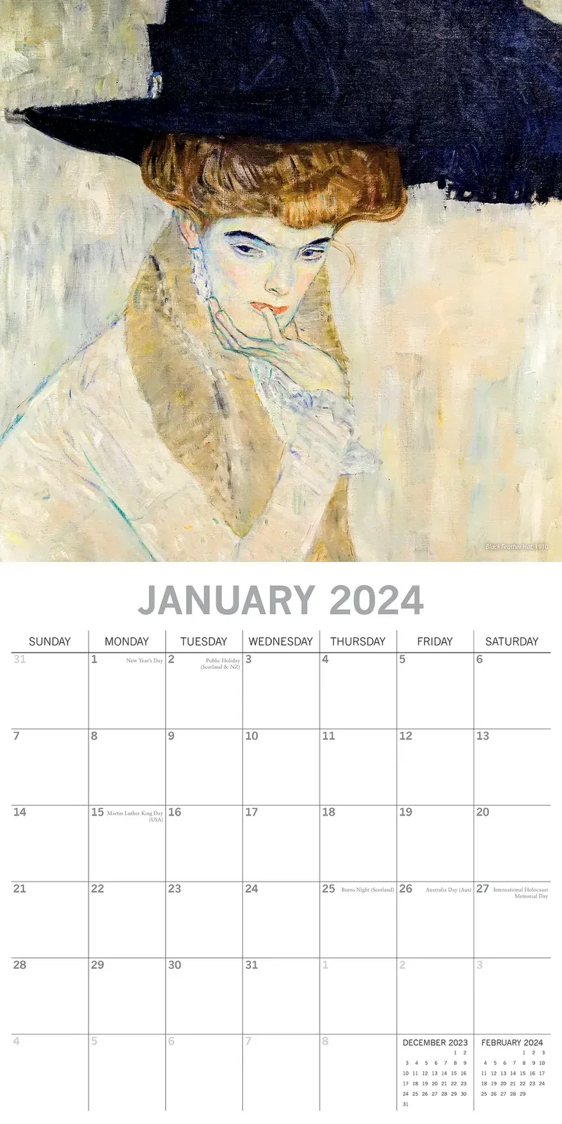 Klimt - 2024 Square Wall Calendar 16 Months Arts Planner Christmas New Year Gift Price