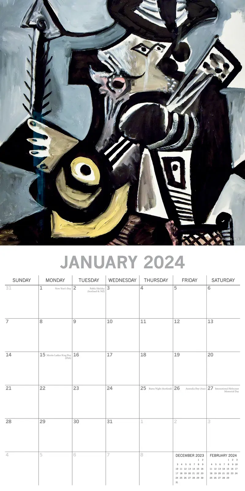 Picasso 2024 Square Wall Calendar 16 Months Arts Planner Christmas New Year Gift Price